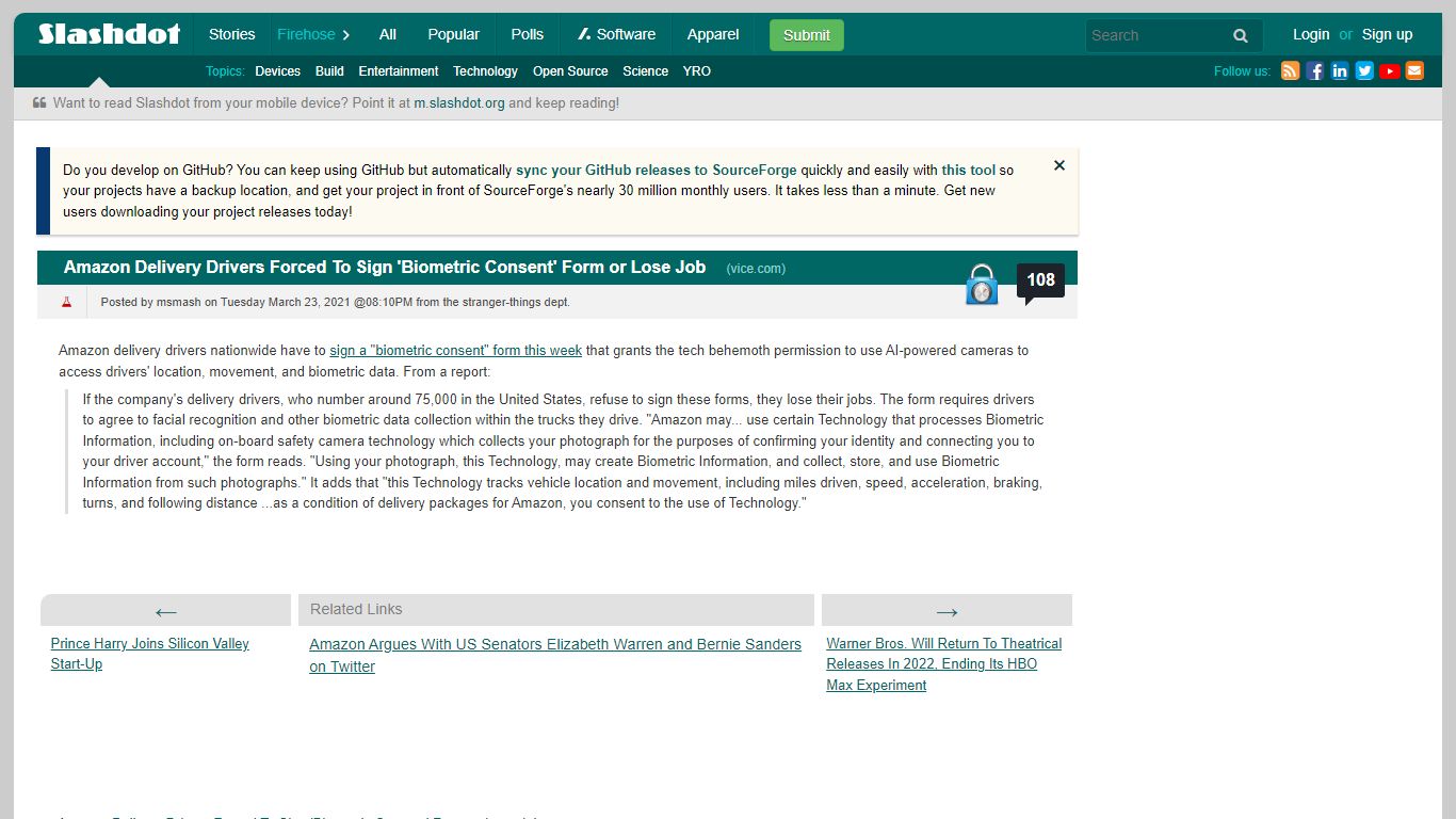 Amazon Delivery Drivers Forced To Sign 'Biometric Consent ... - Slashdot